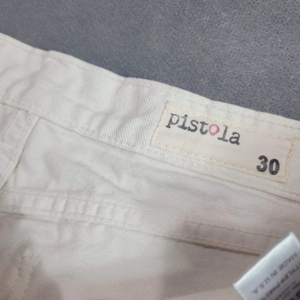 Pistola Denim Shorts Womens 30 White‎ Distressed Cut-Off Frayed P4821IS Summer